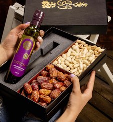 تصویر بسته کادویی باوان - پسته اکبری خام درشت دستچین / روغن زیتون 235 میلی گرمی Bavan gift package