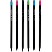 تصویر مداد مشکی فابر کاستل مدل پاک کن دار کد 006 بسته 6 عددی 