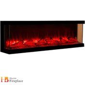 تصویر شومینه برقی زیر تلویزیون 