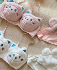 تصویر ست شورت و سوتین زنانه تدی پولیشی عروسکی اسفنجی 