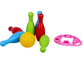 تصویر اسباب بازی بولینگ رنگی پلاستیکی 6 عددی زرین تویز zarrin toys 