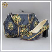 تصویر ست کیف نوستالژی و کفش پاشنه دار کد 99 