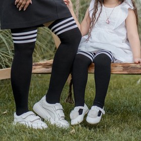 تصویر جوراب خط دار ساق بلند اسپرت طرح آدیداس ست مادر و کودک کد PH374.1 