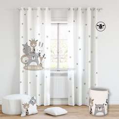 تصویر پرده طرح حیوانات خندان 