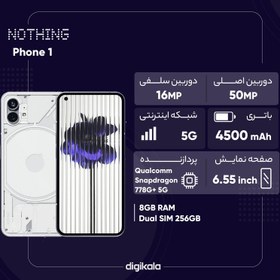 تصویر گوشی موبایل ناتینگ مدل Phone 1 دو سیم کارت ظرفیت 256 گیگابایت و رم 8 گیگابایت 