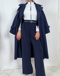 تصویر پالتو زنانه فوتر بلند گرم بالا رنگ مشکی، کرم، سورمه ای، قهوه ای، عسلی 