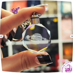 تصویر جا کلیدی کریستالی طرح کهکشان با نورپردازی - کد Lighted galaxy key holder