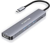 تصویر هاب USB-C 8 در 1 LENTION با HDMI 4K 60 هرتز، تحویل برق 100 وات، داده USB C 5 گیگابیت در ثانیه، 3 USB 3.0 و کارت خوان microSD و SD برای MacBook Pro 2023-2016، Mac Air/Surface جدید، بیشتر (CB- CE18s، خاکستری فضایی) - ارسال 20 روز کاری ا LENTION 8-in-1 USB-C Hub with 4K 60Hz HDMI, 100W Power Delivery, 5Gbps USB C Data, 3 USB 3.0 and microSD & SD Card Reader for 2023-2016 MacBook Pro, New Mac Air/Surface, More (CB-CE18s, Space Gray) LENTION 8-in-1 USB-C Hub with 4K 60Hz HDMI, 100W Power Delivery, 5Gbps USB C Data, 3 USB 3.0 and microSD & SD Card Reader for 2023-2016 MacBook Pro, New Mac Air/Surface, More (CB-CE18s, Space Gray)