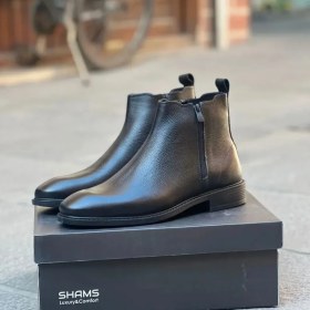 تصویر نیم یوت مردانه تمام چرم مدل جدیدM7 کد ۶۴۰ - مشکی سایز 42 Natural leather boots