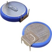 تصویر باتری بک آپ CR2450 سکه ای پلیت دار ۳ ولت 