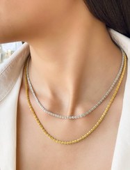 تصویر زنجیر خاویاری استیل gold caviar chain pure steel