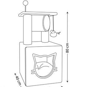 تصویر درخت گربه دو طبقه نینا پت کد B cat tree ninapet code ‌B