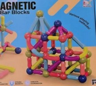 تصویر بازی ساختنی مگنت میله ای یا گوی و میله 42،64،84،103،128 قطعه اصلی گوی و میله مغناطیسی Magnetic Ball and Rod - 42 قطعه باکس دار 