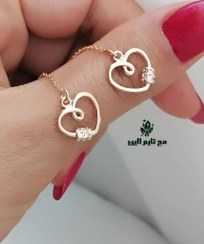 تصویر گوشواره بخیه مارک وای اس ایکس رنگ ثابت ضمانتی Heart stitch earrings