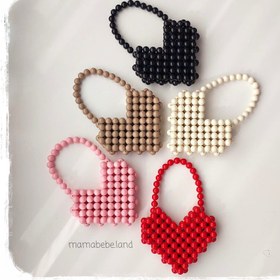 تصویر کیف مرواریدی قلبی 