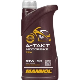 تصویر روغن موتور سیکلت مانول مدل 10w-50 حجم ۱ لیتری Mannol motorcycle oil model 10w-50 volume 1 liter