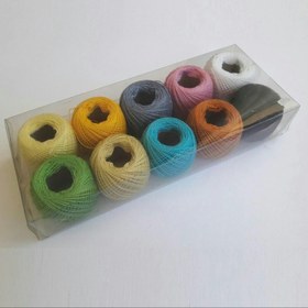 تصویر نخ عمامه گلدوزی بسته 10 عددی در چند رنگ متنوع 