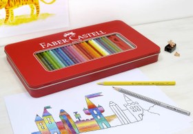 تصویر فابرکستل مدادرنگی 48رنگ جعبه فلزی Faber-Castell 48 Classic Colour Pencil sketch Set 115849