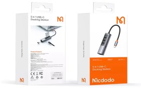 تصویر هاب تایپ‌ سی با 5 پورت مک‌ دودو MCDODO USB-C USB3.0x4+PD100W HU-112 