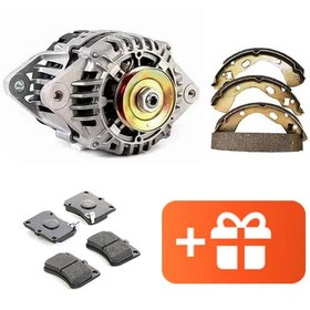 تصویر پک دینام تک شیار 90 آمپر پراید فنام + لنت رایگان عقب و جلو پراید عظام 