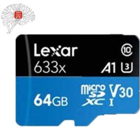 تصویر کارت حافظه microSDXC لکسار مدل 633X-A1-V30 کلاس 10 استاندارد UHS-I U3 سرعت 100mbps ظرفیت 64 گیگابایت به همراه آداپتور SD ا Lexar 633X-A1-V30 Class 10 MicroSDXC Memory Card, Standard UHS-I U3, 100mbps, 64 GB Capacity With SD Adapter Lexar 633X-A1-V30 Class 10 MicroSDXC Memory Card, Standard UHS-I U3, 100mbps, 64 GB Capacity With SD Adapter