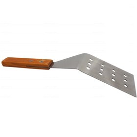 تصویر کاردک خم گریل پانچ دسته چوبی ا Wooden handle bent grill punch spatula Wooden handle bent grill punch spatula