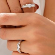 تصویر حلقه ست وارداتی ازدواج نقره کد 00088 