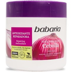 تصویر ماسک مو ترمیم کننده و تقویت کننده باباریا حجم ۴۰۰ میلی لیتر حاوی عصاره پیاز 