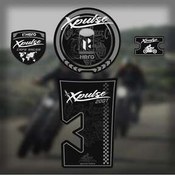 تصویر محافظ باک و برچسب خاکستری HERO XPULSE 200T مجموعه تانک سیاه Redline Grafik 