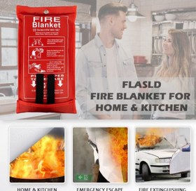 تصویر پتوی نسوز اطفاء حریق ا Fire blanket fire extinguishing Fire blanket fire extinguishing