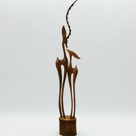 تصویر مجسمه چوبی مدل A1 غزال 