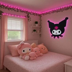 تصویر چراغ خواب و آباژور دیواری اتاق کودک طرح کرومی مدل 16 رنگ ریموت دار 