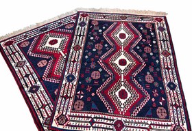 تصویر جفت قالیچه دستباف ذرع و نیم ایمانلو کد KS04106 