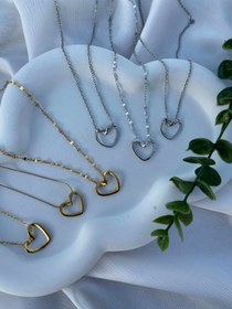 تصویر گردنبند استیل قلبی 