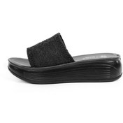 تصویر دمپایی زنانه شیما مدل خورشید رنگ مشکی 