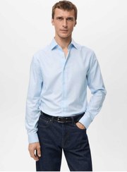 تصویر پیراهن مردانه آبی منگوMANGO Man | 27081313 اورجینال 