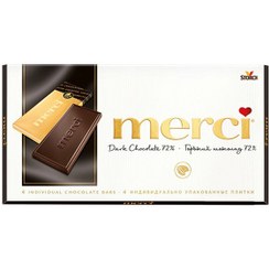 تصویر شکلات کادویی 100 گرمی مرسی با طعم شکلات تلخ | Mercy 