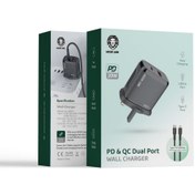 تصویر شارژر دیواری دو پورت PD&QC گرین Green PD&QC Dual port wall charger 