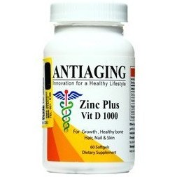 تصویر سافت ژل زینک پلاس ویتامین دی 1000 آنتی ای جینگ Zinc Plus Vit D 1000 Antiaging