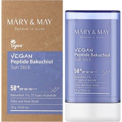 تصویر ضد آفتاب استیکی پپتید باکوچیول مری اند می +SPF50 MARY & MAY VEGAN PEPTIDE BAKUCHIOL SUN STICK SPF+50