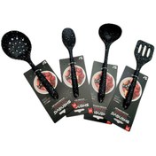 تصویر سرویس کفگیر و ملاقه 4 پارچه شنگیا مدل سیلیکونی کهکشانی طرح مینیاتوری 