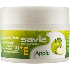 تصویر کرم نرم کننده و مرطوب کننده حاوی سیب و ویتامین E حجم 180 گرم ساویز Saviz Hand And Face Moisturizing Cream Apple And Vitamin E 180g