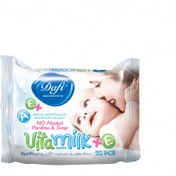 تصویر دستمال مرطوب کودک دافی مدل Vita Milk بسته ۲۰ عددی 