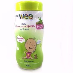 تصویر دستمال مرطوب WEE CARE بسته 70 عددی ( سبز) 