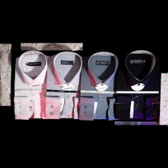 تصویر پیراهن مردانه مجلسی تترون بروجرد کلاسیک با رنگ بندی متنوع مشکی و سفید و خاکستری با کیفیت بالا و دوخت عالی و ارزان 