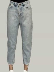 تصویر شلوار جین زنانه مام استایل آبی روشن ریس Rees کد 1190041-37 