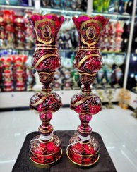 تصویر چراغ شمعدان لاله عباسی مدل ترنج 