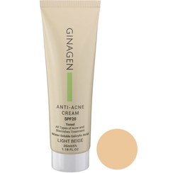 تصویر کرم ضد جوش رنگی ژیناژن SPF20 (light Beige) 