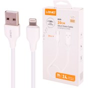 تصویر کابل شارژ و دیتا پاوربانکی Lightning فست 20 سانتی Ldnio LS540 2.4A 