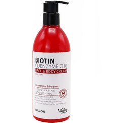 تصویر کرم مرطوب کننده دیلمون حجم ۳۵۰ میلی لیتر حاوی بیوتین و کیوتن 